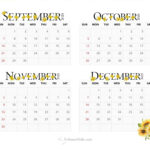 4 Month Calendar Printables – September, October, November And Regarding Printable Calendar September October November 2025