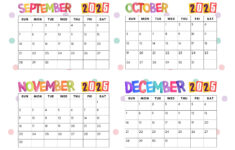 4 Month Calendar Printables – September, October, November And with regard to Printable Calendar For September 2025 Through December 2025