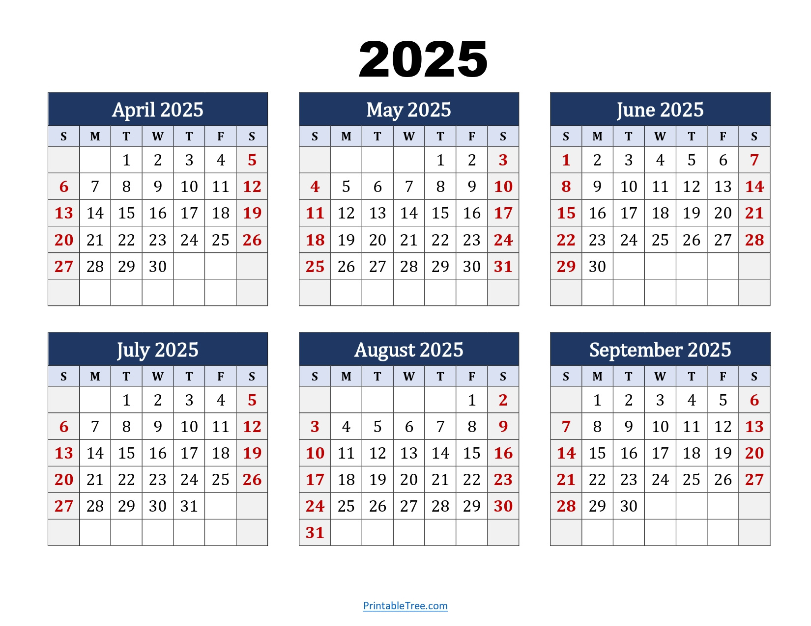 April To September 2025 Calendar Printable Pdf | Six Months Calendar regarding April To September 2025 Calendar