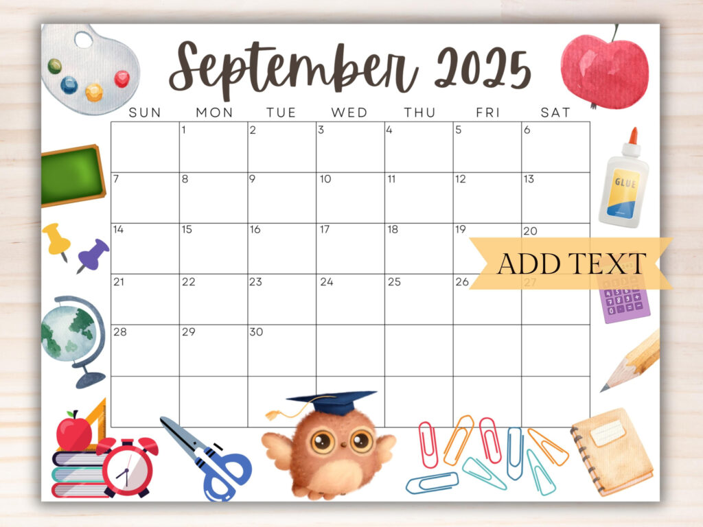 Bearbeitbarer Kalender Für September 2025, Druckbarer Intended For September 2025 Calendar School Bearbeitbarer Kalender Für September 2025, Druckbarer Intended For September 2025 Calendar School