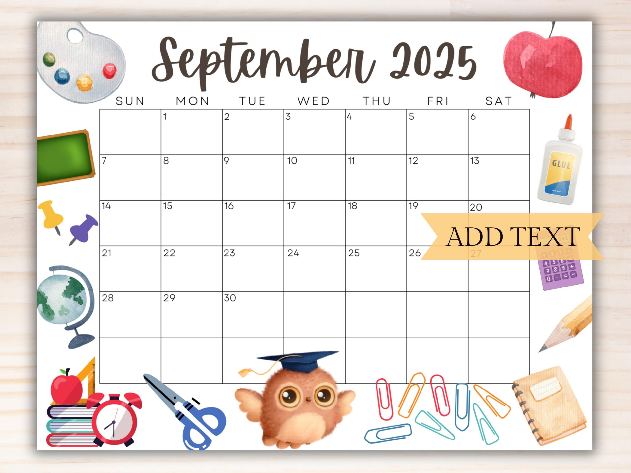 Bearbeitbarer Kalender Für September 2025, Druckbarer intended for September 2025 Calendar School