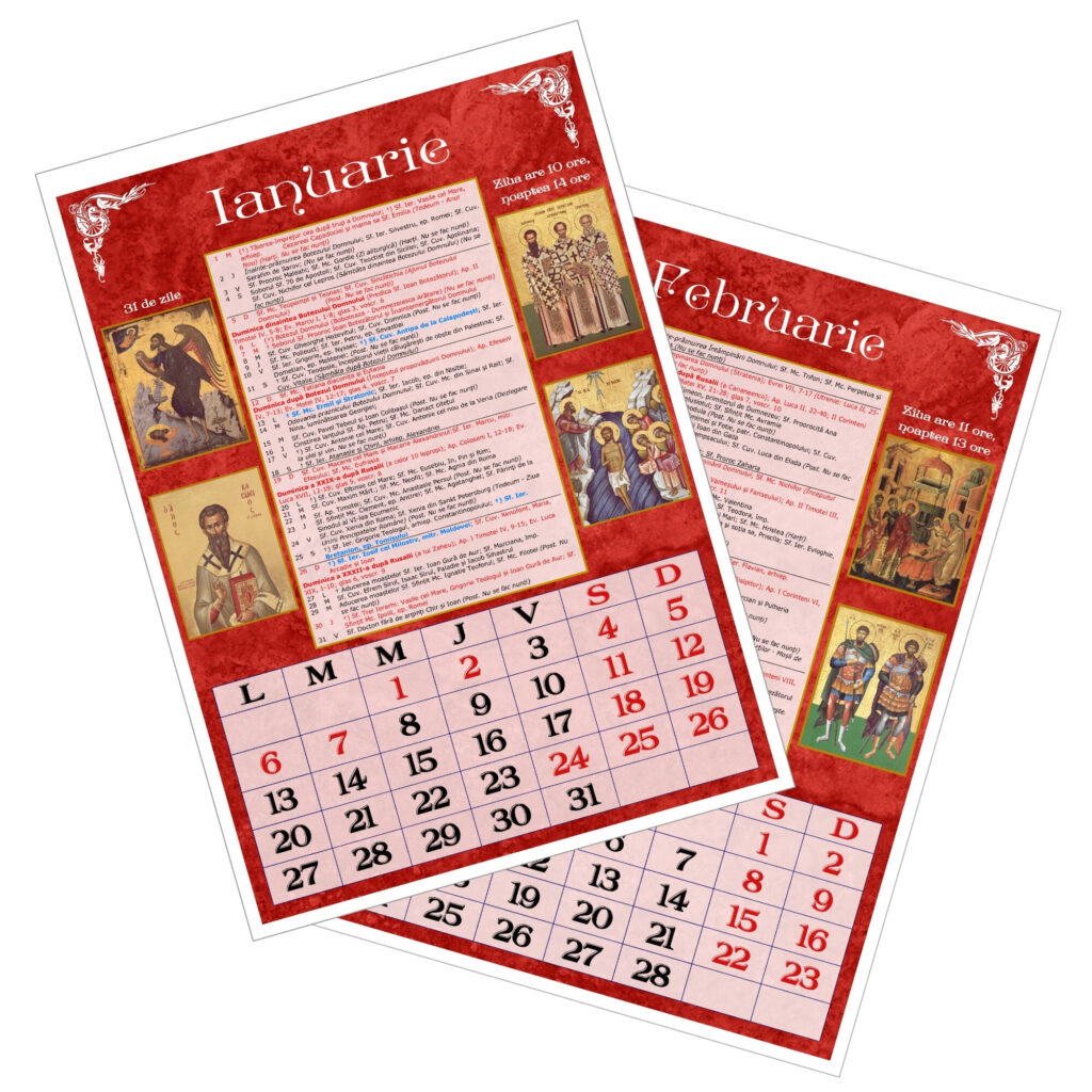 Calendar Ortodox 2025, Format A4, De Perete, Rosu Within Calendar Ortodox 2025 September