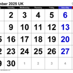 Calendar September 2025 Uk With Pdf, Excel And Word Templates With Printable Calendar September 2025 UK