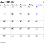 Calendar September 2025 Uk With Pdf, Excel And Word Templates With Printable Calendar September 2025 UK