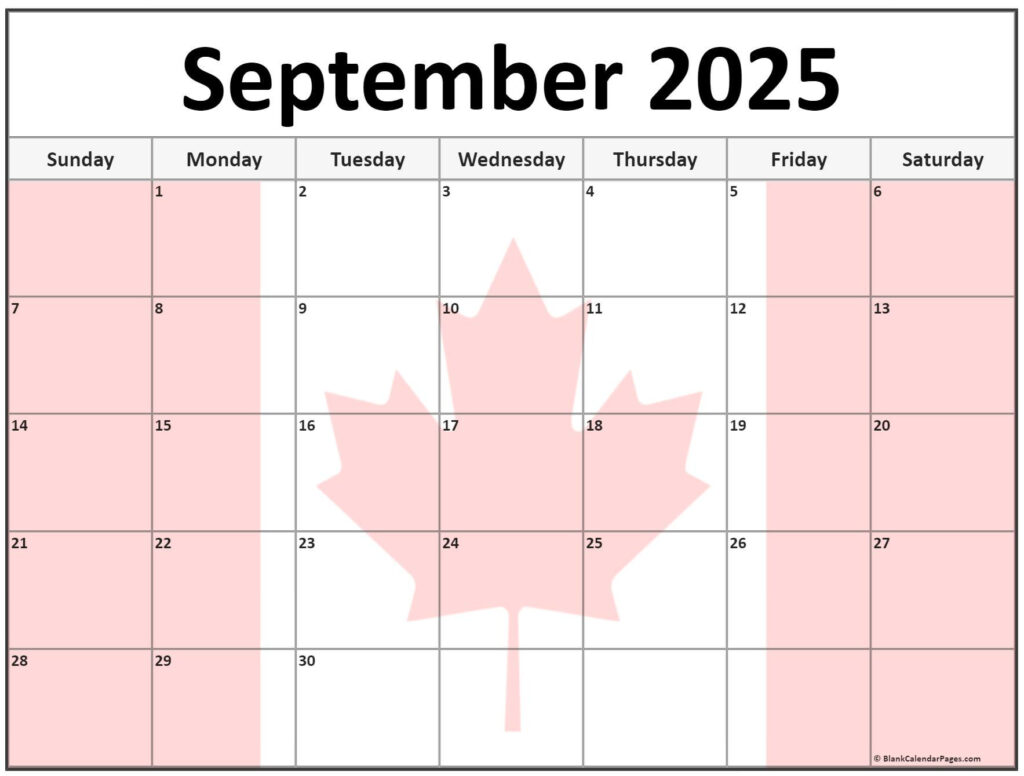 Collection Of September 2025 Photo Calendars With Image Filters. Regarding September 2025 Calendar Canada