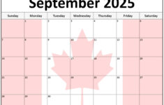 Collection Of September 2025 Photo Calendars With Image Filters. regarding September 2025 Calendar Canada