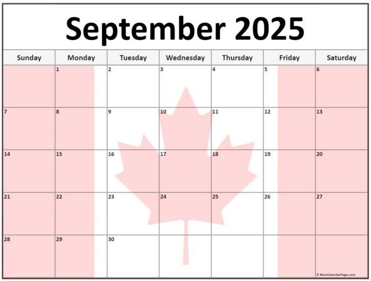 September 2025 Calendar Canada