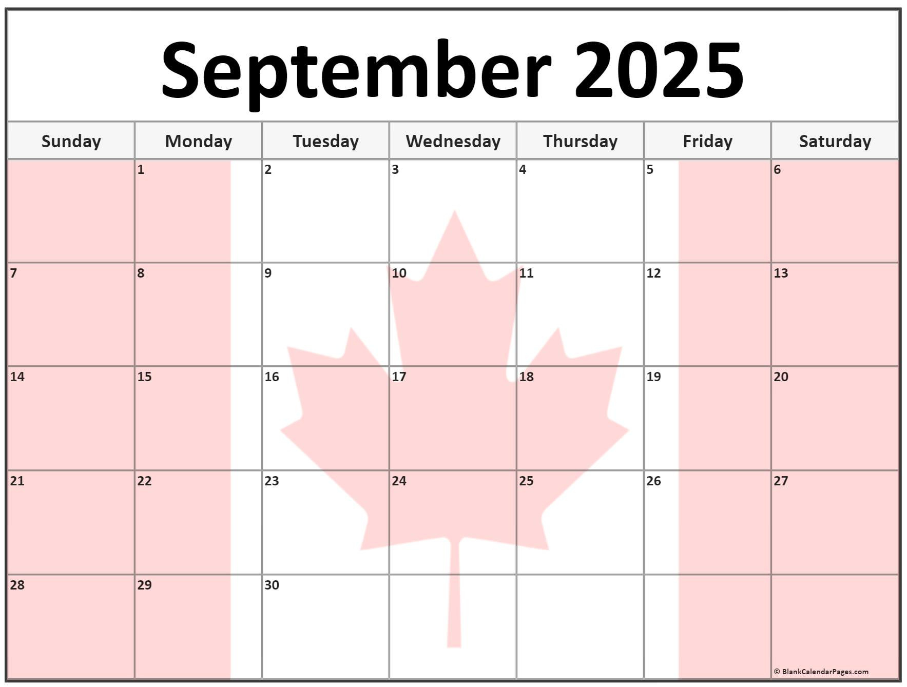 Collection Of September 2025 Photo Calendars With Image Filters. regarding September 2025 Calendar Canada