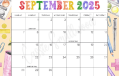 Cute 2025 Free Printable Monthly Calendars – Cassie Smallwood intended for September Printable Calendar 2025 With Holidays