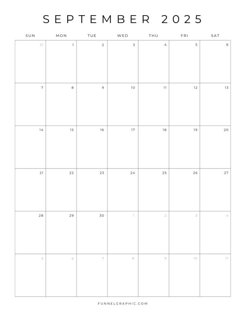 Free 2025 Calendar Printable Blank Portrait Templates In Printable Blank September 2025 Calendar Free 2025 Calendar Printable Blank Portrait Templates In Printable Blank September 2025 Calendar