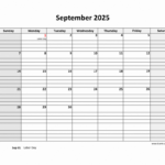 Free Download Printable September 2025 Calendar, Large Box Grid Pertaining To Printable September 2025 Calendar With Lines