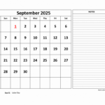 Free Download Printable September 2025 Calendar, Large Space For Within September 2025 Calendar Printable With Notes