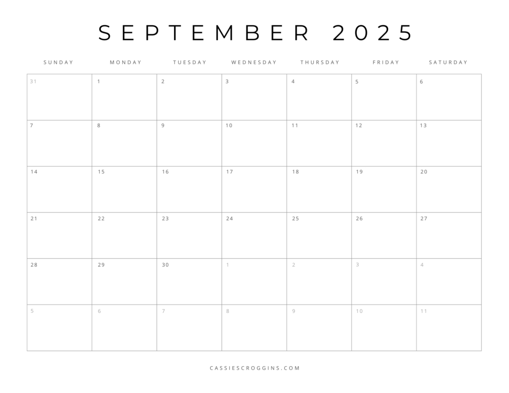 Free Printable 2025 Blank Calendar Templates (All 12 Months) In September 2025 Calendar Blank Calendar Pages Free Printable 2025 Blank Calendar Templates (All 12 Months) In September 2025 Calendar Blank Calendar Pages