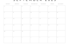 Free Printable 2025 Blank Calendar Templates (All 12 Months) pertaining to Blank Calendar September 2025 Printable