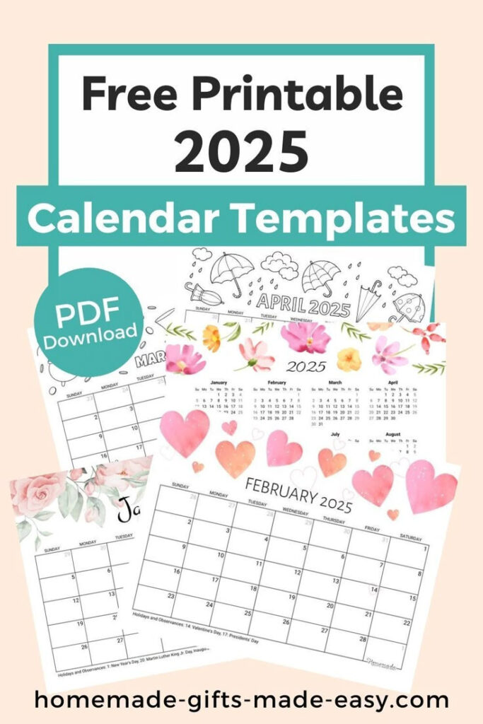Free Printable 2025 Calendar Year | Homemade Gifts Made Easy With Regard To September 2025 Calendar Homemade Gifts Made Easy