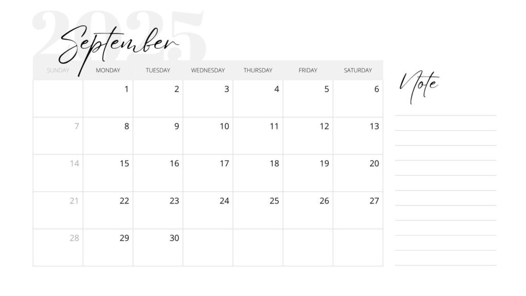 Free Printable September 2025 Calendar Templates | Canva With Regard To Free September Calendar Printable
