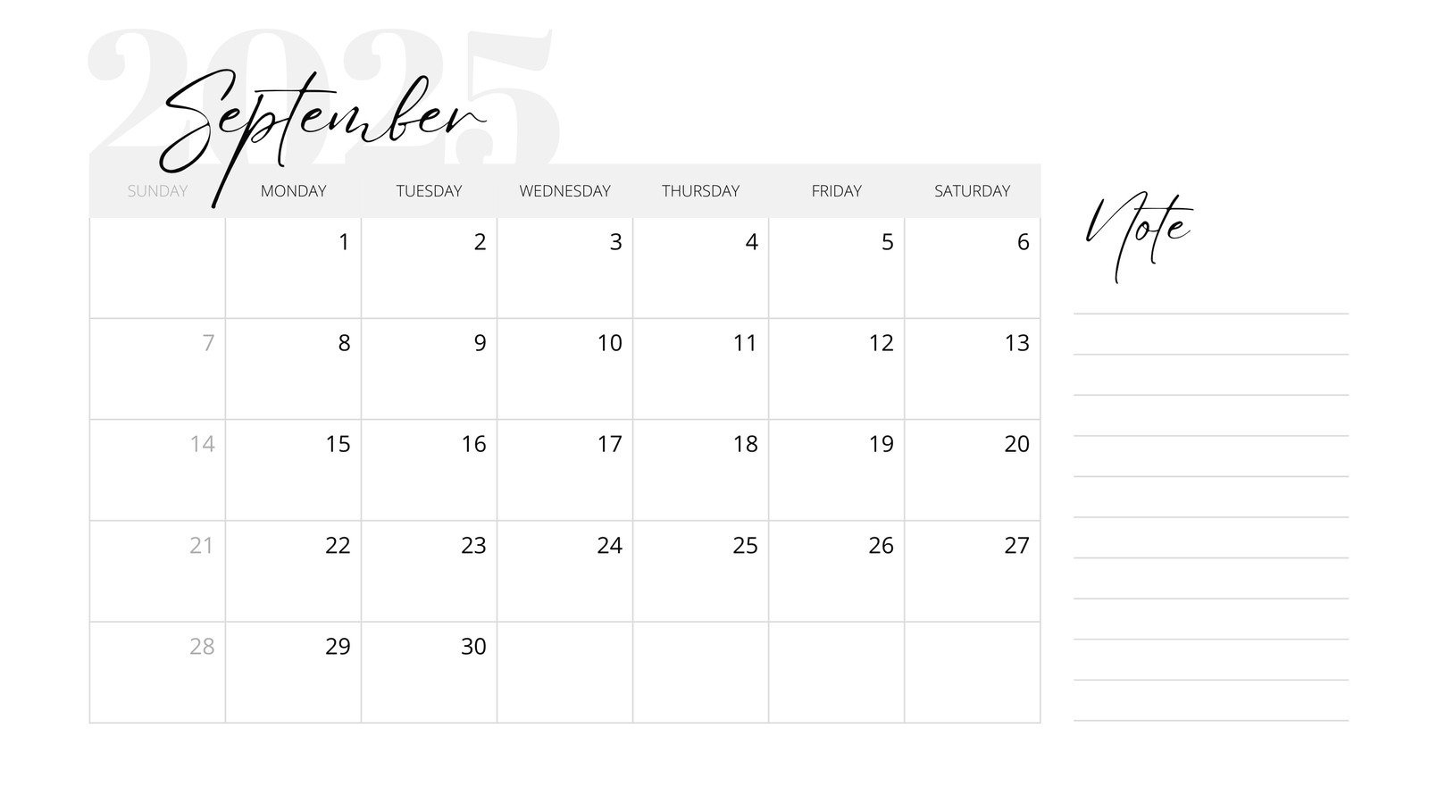 Free Printable September 2025 Calendar Templates | Canva with regard to Free September Calendar Printable