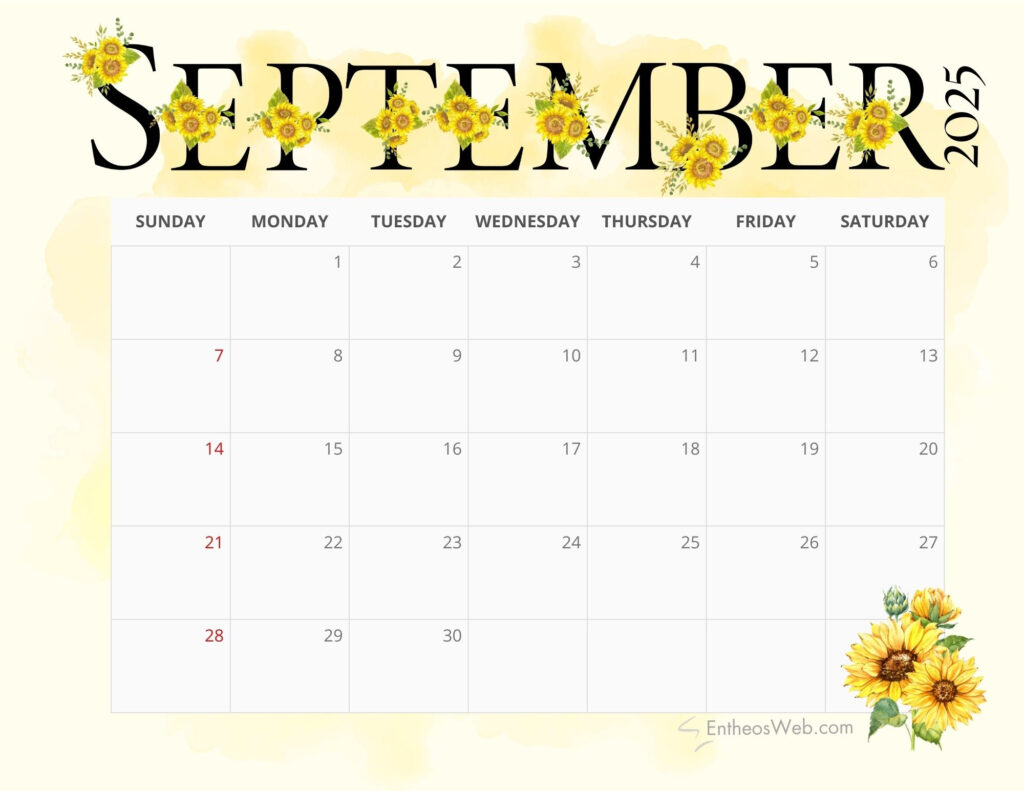 Free Printable September 2025 Calendars | Entheosweb Within September 2025 Free Calendar Printable Free Printable September 2025 Calendars | Entheosweb Within September 2025 Free Calendar Printable