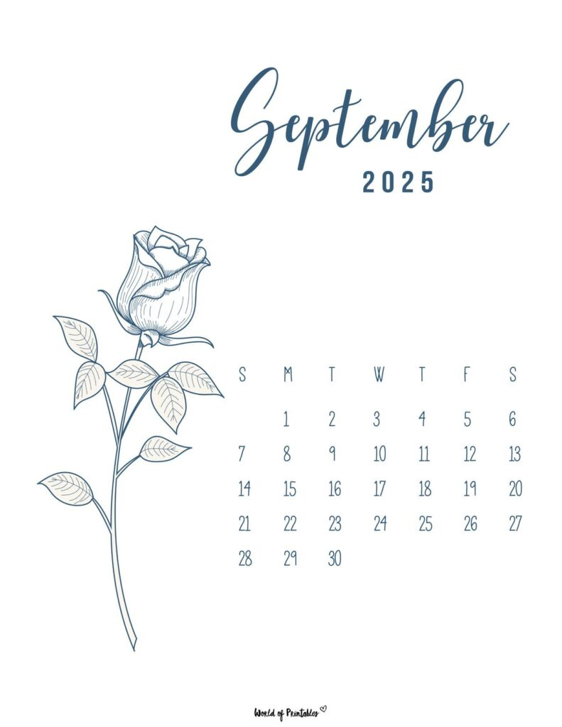 Free Printable September 2025 Calendars World Of Printables For September 2025 Calendar Cursive Free Printable September 2025 Calendars World Of Printables For September 2025 Calendar Cursive