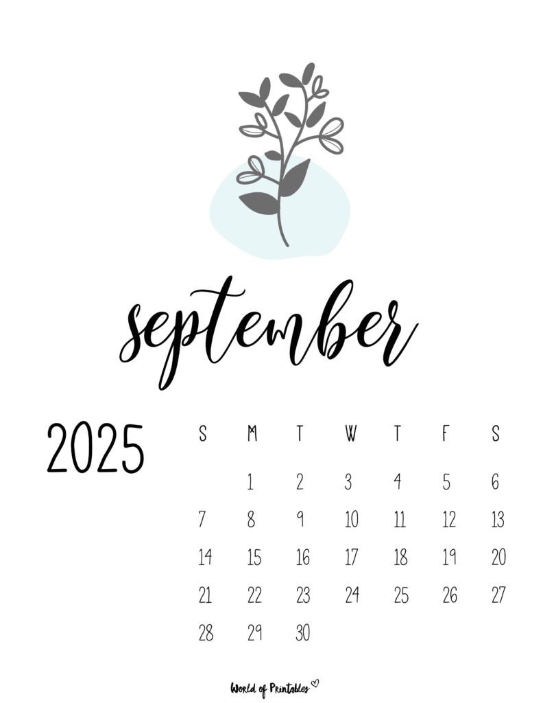 Free Printable September 2025 Calendars World Of Printables For September 2025 Calendar Graphic Free Printable September 2025 Calendars World Of Printables For September 2025 Calendar Graphic