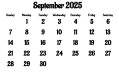 Free September 2025 Calendar | Printable Pdf, Xls, Png Formats for September September 2025 Calendar
