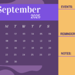Free September 2025 Calendar With Events Column Template To Edit For September 2025 Calendar Events