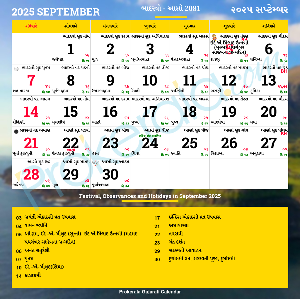 Gujarati Calendar September, 2025 | Vikram Samvat 2081, Bhadarvo, Aso In September 2025 Calendar Gujarati Hd Free Gujarati Calendar September, 2025 | Vikram Samvat 2081, Bhadarvo, Aso In September 2025 Calendar Gujarati Hd Free