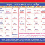 Hindu Calendar With Panchang And Holidays Pertaining To September 2025 Hindu Panchang