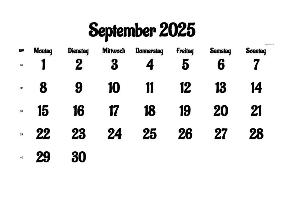 Kalender September 2025 Zum Ausdrucken (Pdf, Xls, Png) With Regard To Calender September 2025