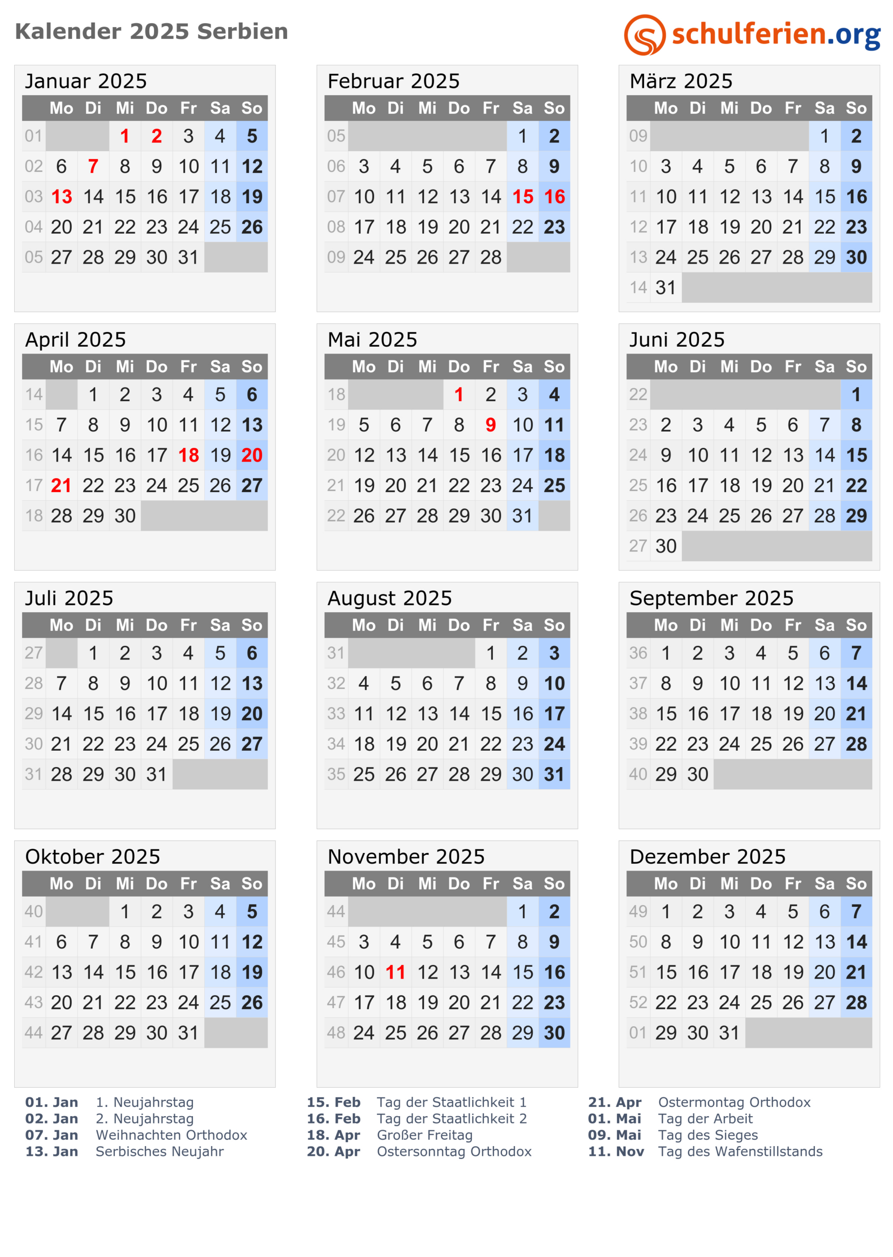Kalender Serbien 2025 Mit Feiertage regarding Calendar Ortodox September 2025