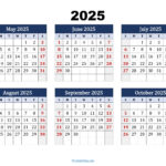 May To October 2025 Calendar Printable Pdf | Six Months Calendar With Regard To May To September 2025 Calendar