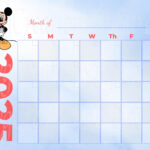 Mickey Digital Download Calendar 2025, Mickey Png, Digital Inside Disney Printable Calendar 2025  | CalendarCrazePrint.Com