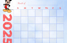 Mickey Digital Download Calendar 2025, Mickey Png, Digital inside Disney Printable Calendar 2025  | CalendarCrazePrint.Com