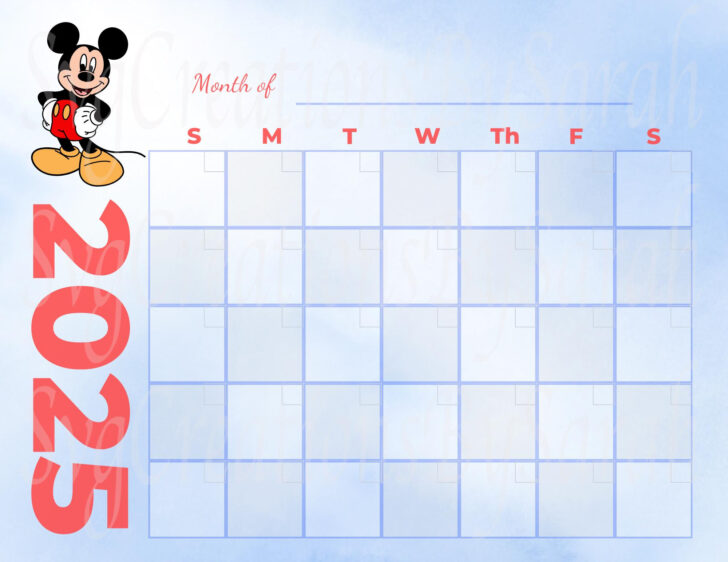 Disney Printable Calendar 2025 | Calendars 2025