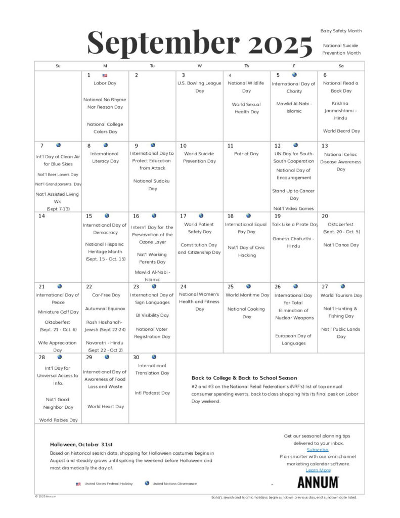 Printable September 2025 Calendar | September Holidays | Annum Regarding September 2025 Calendar Events Printable September 2025 Calendar | September Holidays | Annum Regarding September 2025 Calendar Events