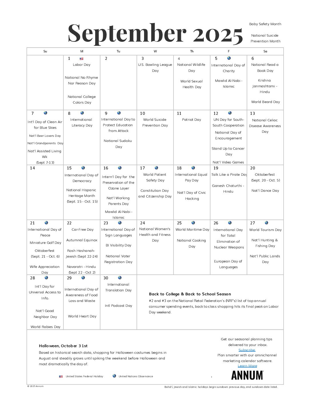 Printable September 2025 Calendar | September Holidays | Annum regarding September 2025 Calendar Events