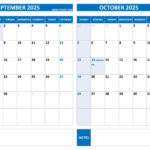 Printable September And October 2025 Calendar   Free Pdf & Jpg Pertaining To Printable Calendar Months For September October 2025 Free