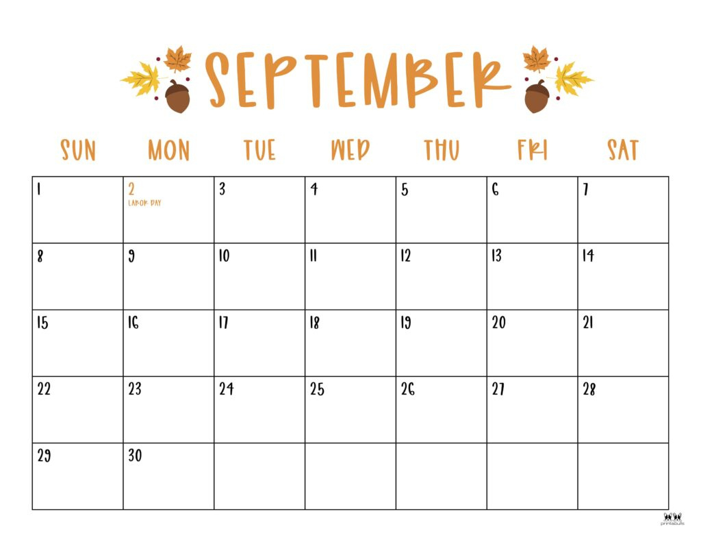 September 2024 Calendars - 50 Free Printables | Printabulls pertaining to September Calendar Printable