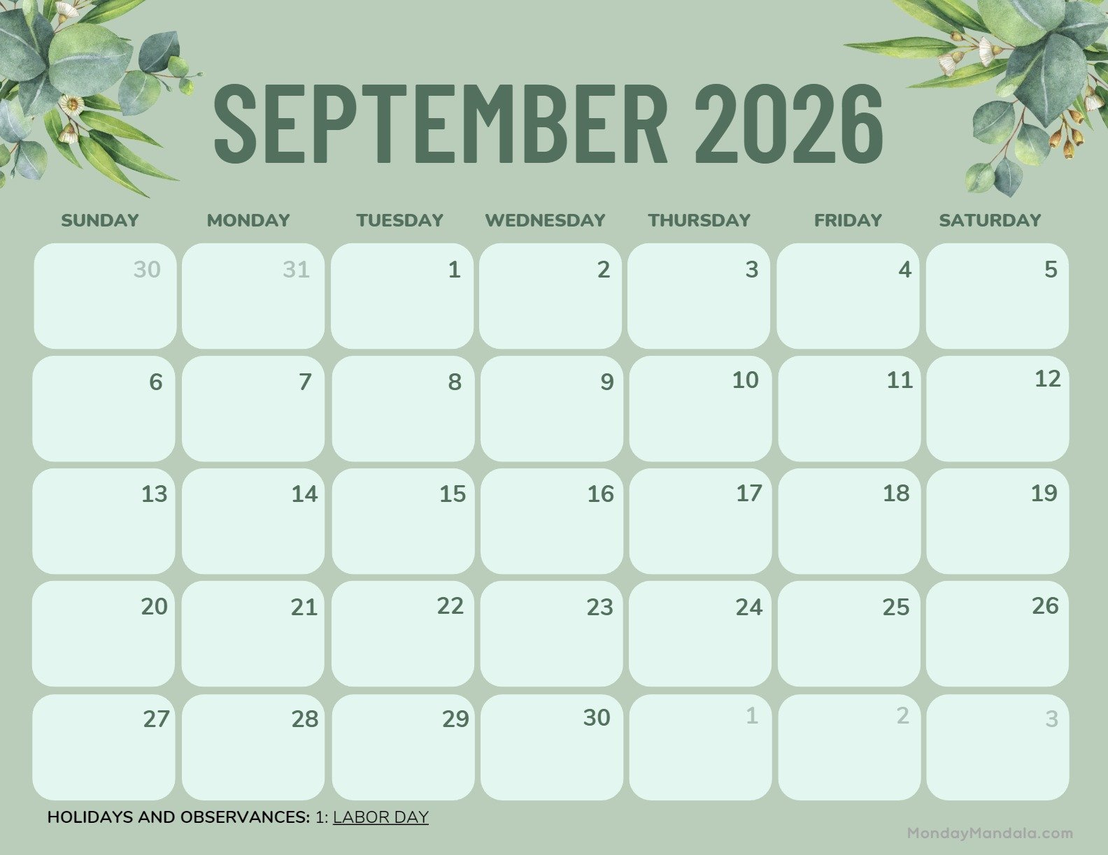 September 2025 Calendar (52 Free Pdf Printables) for September 2025 Calendar Monday Mandala