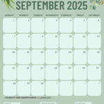 September 2025 Calendar (52 Free Pdf Printables) In September 2025 Calendar Green