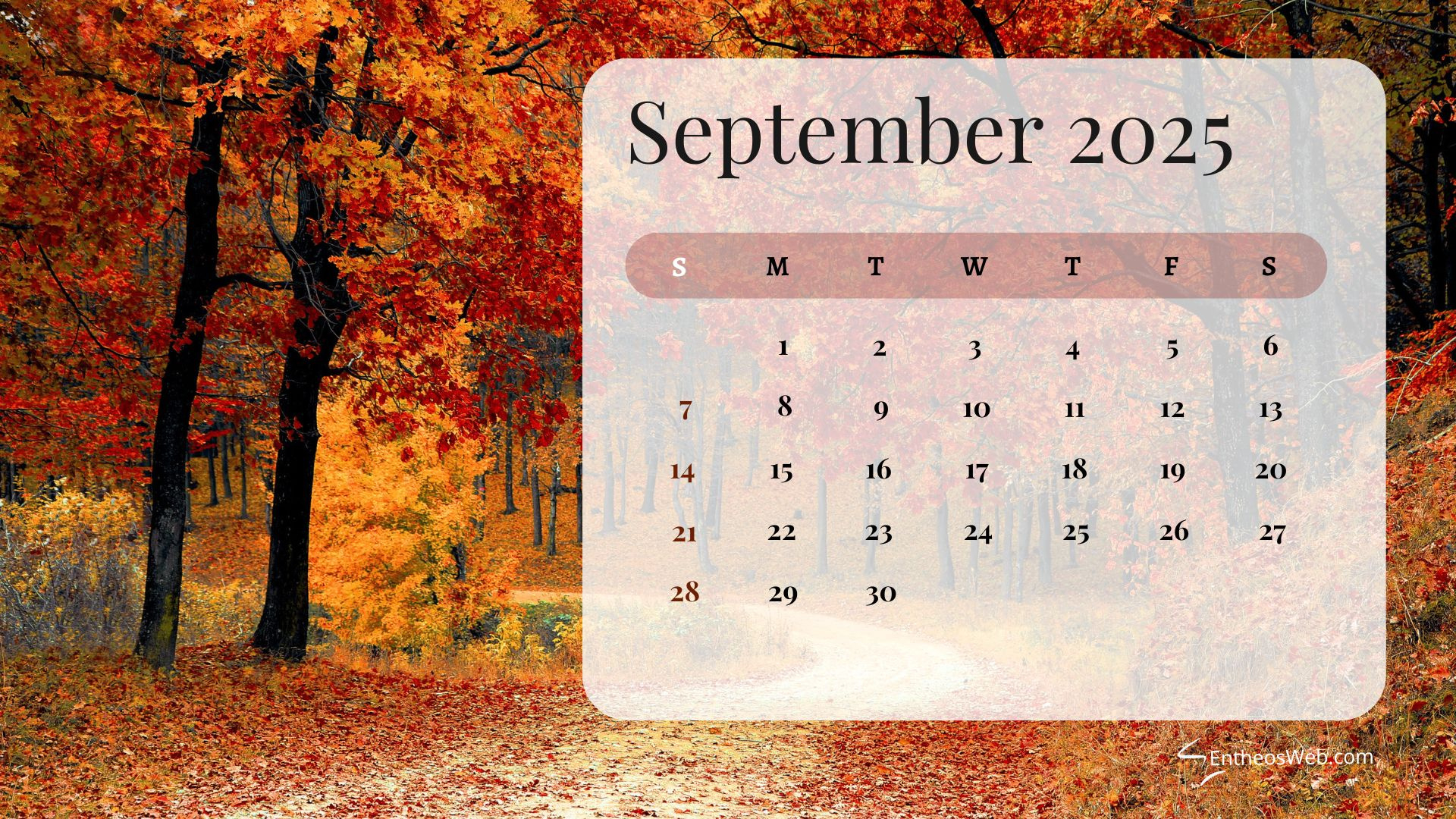 September 2025 Calendar Desktop Wallpaper Backgrounds | Entheosweb in September 2025 Desktop Wallpaper