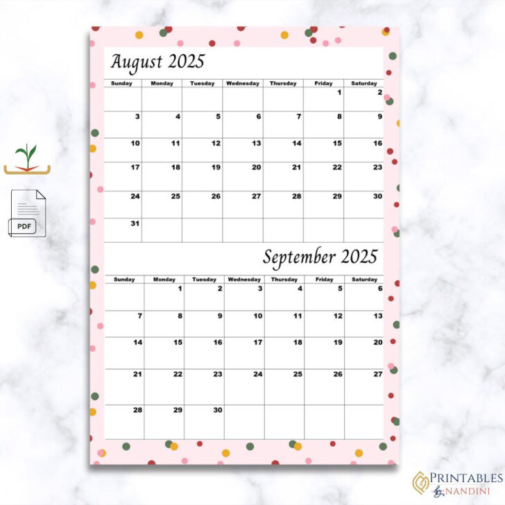 September 2025 Calendar Etsy