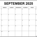September 2025 Calendar | Free Printable Calendars Throughout 2025 September Calendar With Holidays Printable