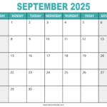 September 2025 Calendar (Free Printable) – Free Printables In September Calendar 2025 Pieces Printable