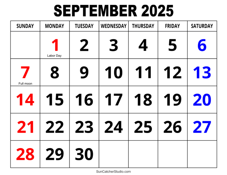 Calendar For September 2025 Printable