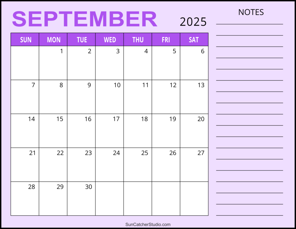 September 2025 Calendar (Free Printable) – Free Printables Pertaining To September 2025 Calendar Printable With Notes September 2025 Calendar (Free Printable) – Free Printables Pertaining To September 2025 Calendar Printable With Notes