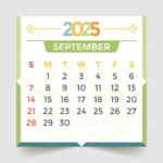 September 2025 Calendar Green Vector Template Download On Pngtree For September 2025 Calendar Green