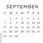 September 2025 Calendar Png Transparent Background Stock Regarding Calendar September 2025 Png