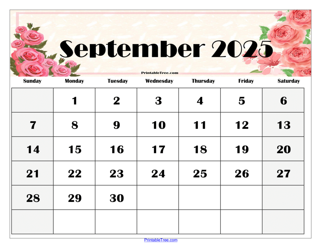 September 2025 Calendar Printable Pdf Template With Holidays Pertaining To September 2025 Calendar Flowers September 2025 Calendar Printable Pdf Template With Holidays Pertaining To September 2025 Calendar Flowers