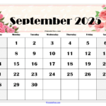 September 2025 Calendar Printable Pdf Template With Holidays Pertaining To September 2025 Calendar Flowers